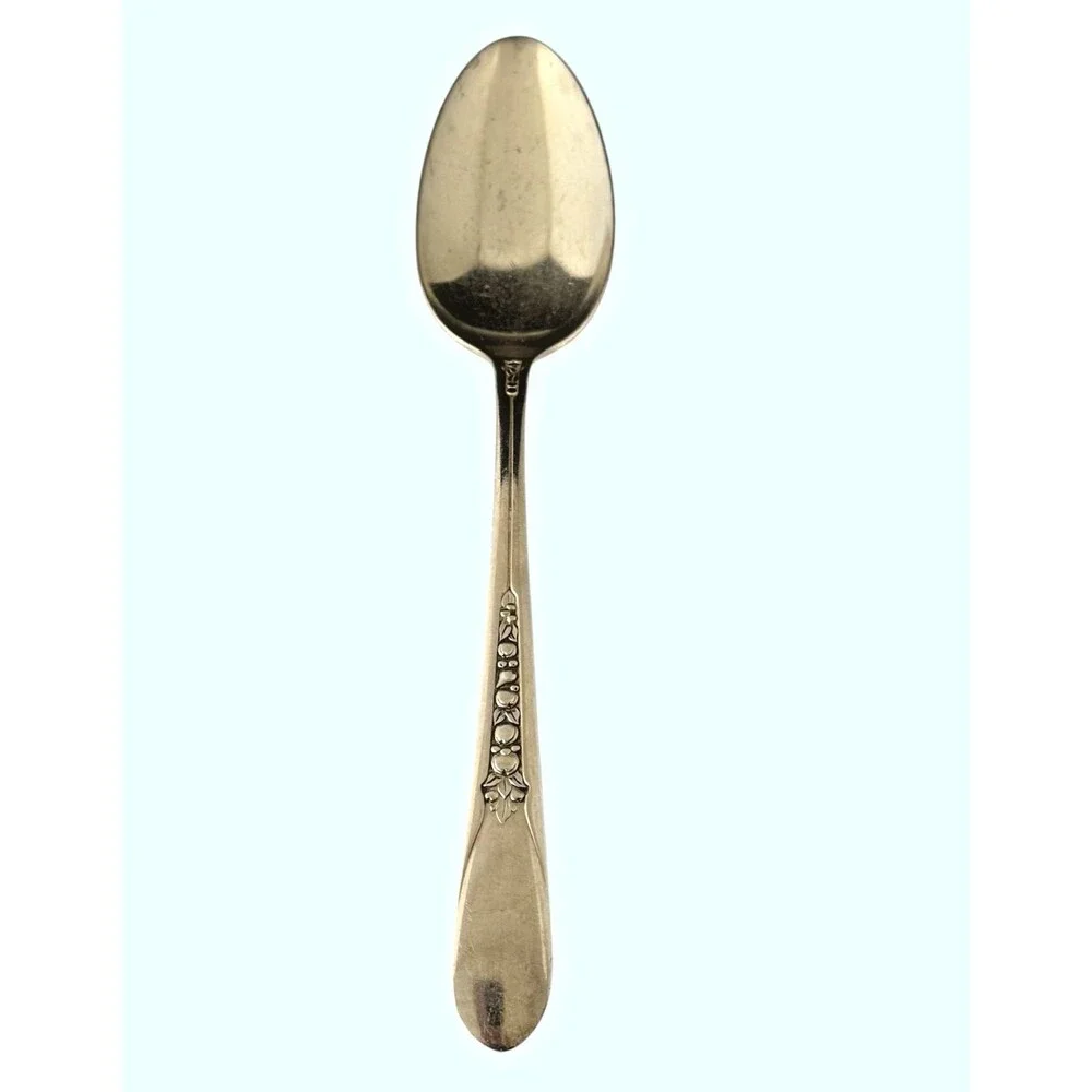 Wm Rogers Mfg Co Original Rogers Serving Spoon Fruit Motif Silverplate VTG 1890s